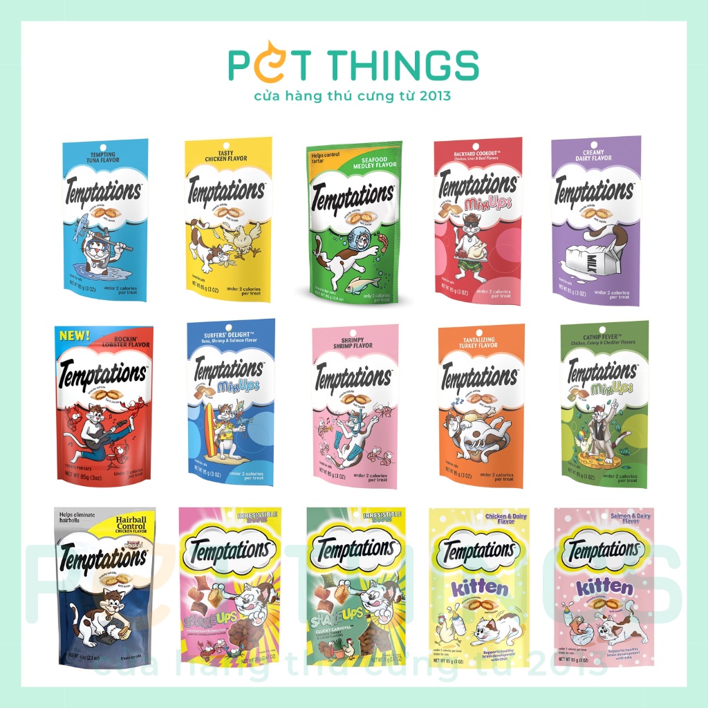 Temptations Snack Viên — 85g (nhiều vị)