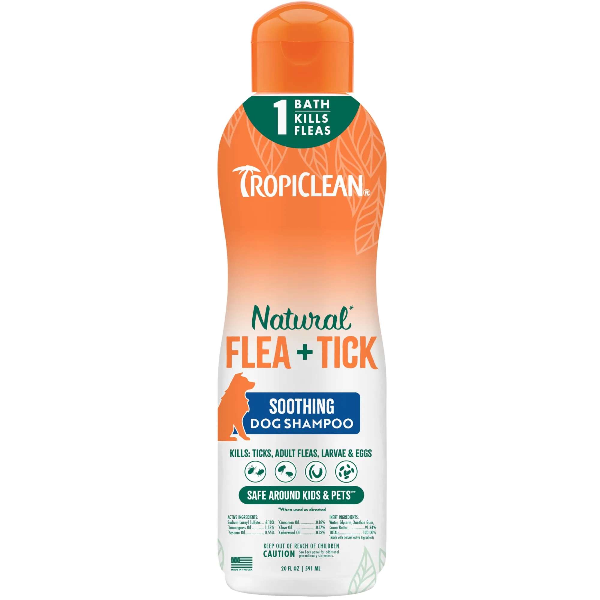 TropiClean Natural Flea & Tick Shampoo — 473ml