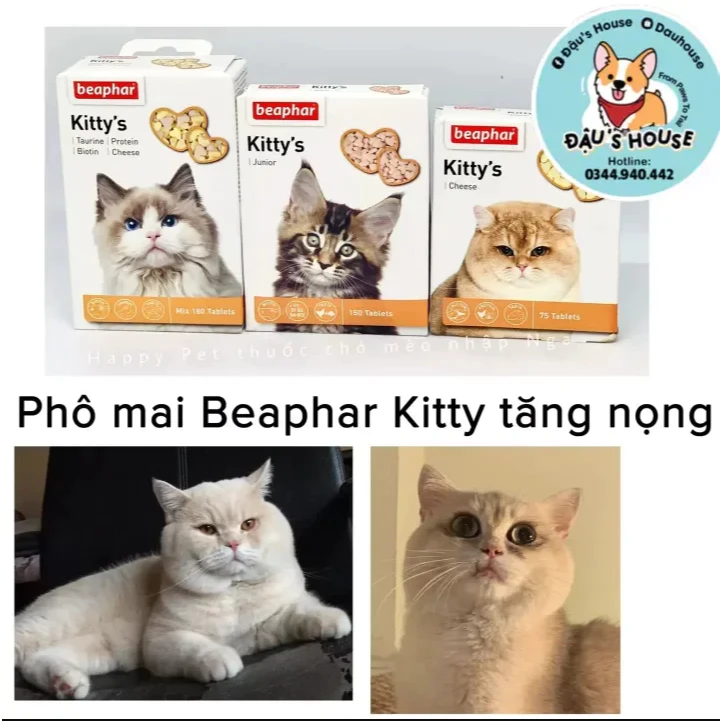 Phô mai tăng nọng cho mèo BEAPHAR Kitty's Cheese-vitamin tăng nọng mặt cho mèo