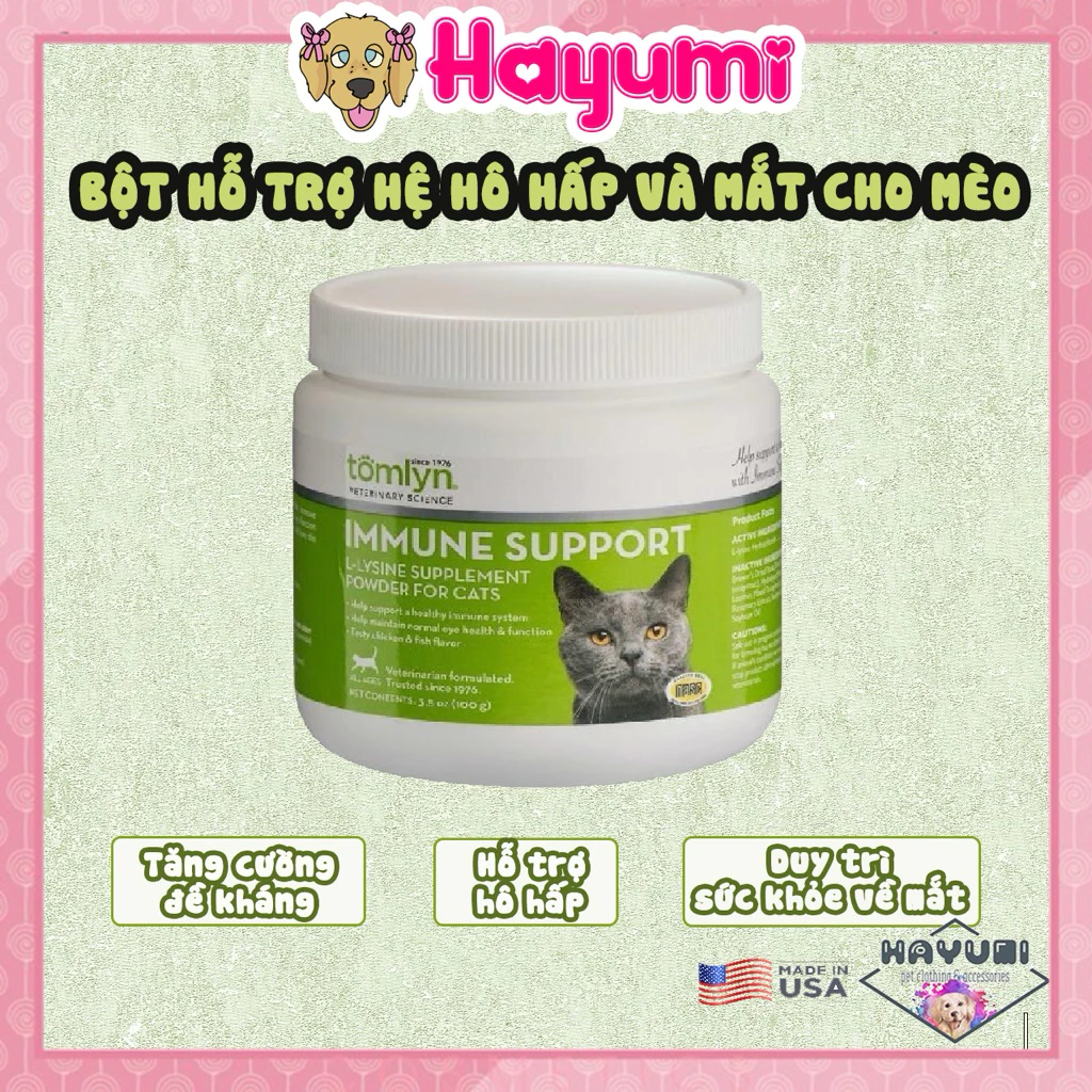 [HÀNG MỸ] BỘT DINH DƯỠNG TOMLYN - HỖ TRỢ HỆ HÔ HẤP, TĂNG CƯỜNG MIỄN DỊCH VÀ MẮT CHO MÈO